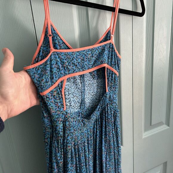 Cooperative Y2K Babydoll Mini Dress 0 Abstract Rave Sleeveless Back Cutout - Picture 7 of 9